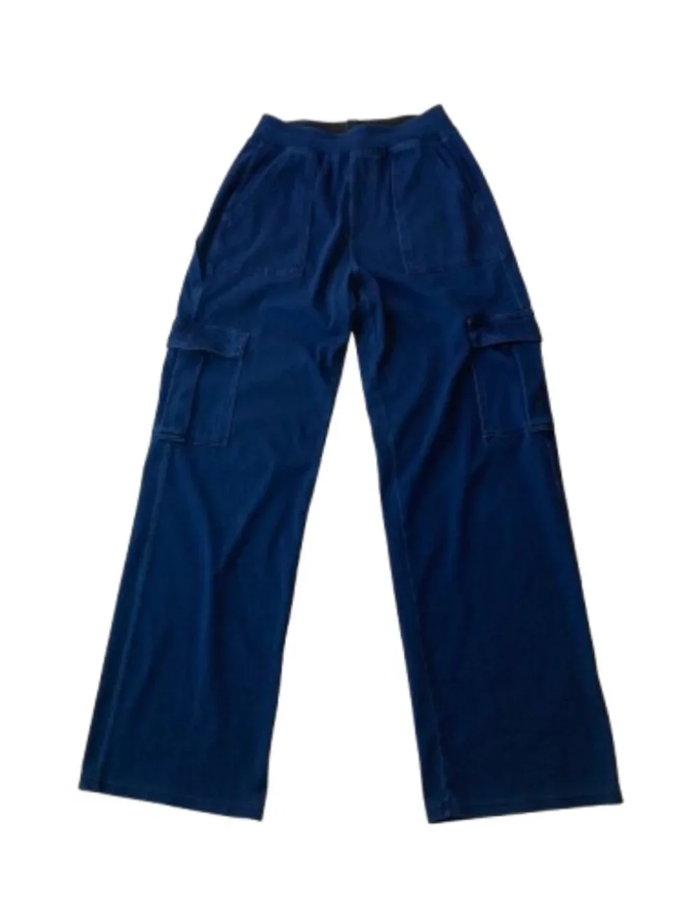Halara Flex Denim High Rise Cargo Jeans Straight Leg Womens Small S Dark Wash